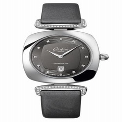 Glashutte Original Pavonina Date Stainless Steel / Diamond / Grey / Calf 1-03-01-06-12-02