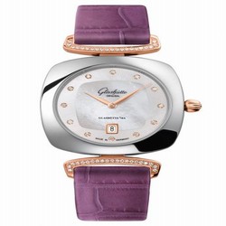 Glashutte Original Pavonina Date Stainless Steel / Red Gold / Diamond / MOP / Alligator 1-03-01-08-16-34