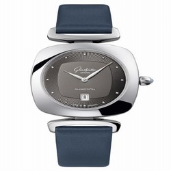 Glashutte Original Pavonina Date Stainless Steel / Grey / Calf / Folding 1-03-01-14-02-34