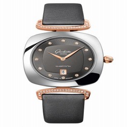 Glashutte Original Pavonina Date Stainless Steel / Red Gold / Diamond / Grey / Calf 1-03-01-25-06-02