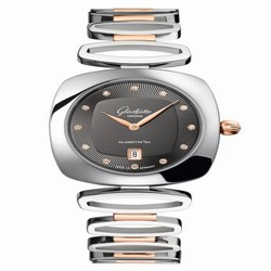 Glashutte Original Pavonina Date Stainless Steel / Red Gold / Grey / Bracelet 1-03-01-25-06-14
