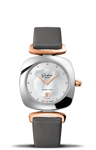 Glashutte Original Pavonina Date Stainless Steel / Red Gold / MOP 1-03-01-26-06-04