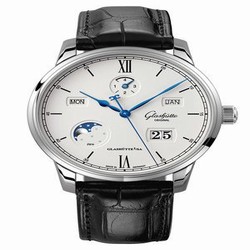 Glashutte Original Senator Excellence Perpetual Calendar Stainless Steel / Silver / Alligator / Folding 1-36-02-01-02-30