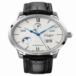 Glashutte Original Senator Excellence Perpetual Calendar Stainless Steel / Silver / Alligator / Folding 1-36-02-01-02-50