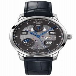 Glashutte Original Senator Excellence Perpetual Calendar White Gold / Black-Skeleton/ Alligator / Pin 1-36-02-03-04-01