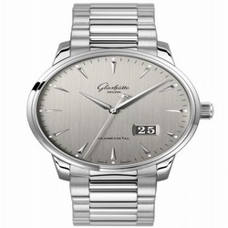 Glashutte Original Senator Excellence Panorama Date Stainless Steel / Grey / Bracelet 1-36-03-03-02-70