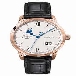 Glashutte Original Senator Excellence Panorama Date Moonphase Red Gold / Silver / Alligator / Pin 1-36-04-02-05-01
