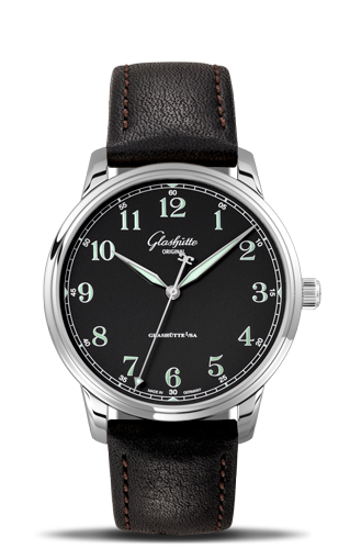 Glashutte Original Senator Excellence Stainless Steel / Black / Calf / Pin 1-36-59-03-02-01