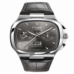 Glashutte Original Seventies Chronograph Panorama Date Ruthenium / Alligator / Folding 1-37-02-01-02-30