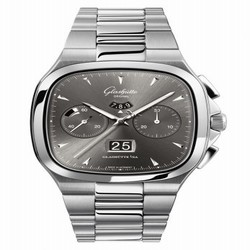 Glashutte Original Seventies Chronograph Panorama Date Ruthenium / Bracelet 1-37-02-01-02-70