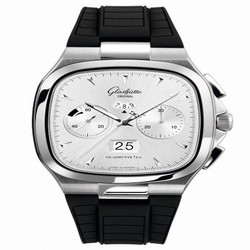 Glashutte Original Seventies Chronograph Panorama Date Silver / Rubber / Folding 1-37-02-02-02-53