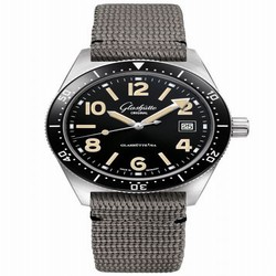 Glashutte Original SeaQ Date Stainless Steel / Black / Textile / Pin 1-39-11-06-80-08