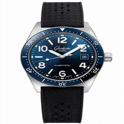 Glashutte Original SeaQ Date Stainless Steel / Blue / Rubber / Folding 1-39-11-09-81-33