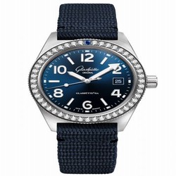 Glashutte Original SeaQ Date Stainless Steel / Diamond / Blue / Textile / Pin 1-39-11-09-82-08