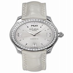 Glashutte Original Lady Serenade Stainless Steel / Diamond / Silver / Alligator / Folding 1-39-22-02-22-04