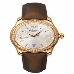 Glashutte Original Lady Serenade Rose Gold / Diamond / Silver / Calf / Folding 1-39-22-04-11-04