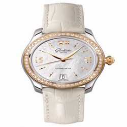 Glashutte Original Lady Serenade Stainless Steel / Rose Gold / Diamond / MOP / Alligator / Folding 1-39-22-09-16-04