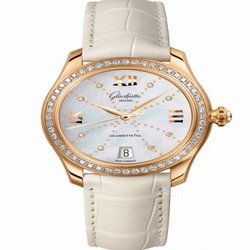 Glashutte Original Lady Serenade Rose Gold / Diamond / MOP - Index Line / Alligator / Folding 1-39-22-12-11-04