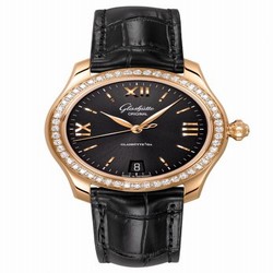 Glashutte Original Lady Serenade Rose Gold / Diamond / Black / Alligator / Pin 1-39-22-18-11-44
