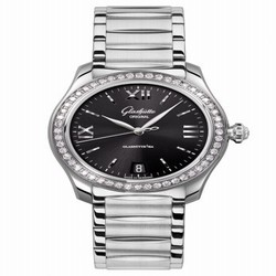 Glashutte Original Lady Serenade Stainless Steel / Diamond / Black / Bracelet 1-39-22-20-22-34
