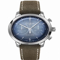 Glashutte Original Sixties Chronograph Stainless Steel / Green / Glacier Blue / Pin / Annual Edition 1-39-34-04-22-02