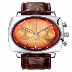 Glashutte Original Sixties Square Chronograph Stainless Steel / Tangerine 1-39-34-26-32-04