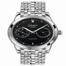 Glashutte Original Senator Hand Date Stainless Steel / Black / Bracelet 1-39-58-01-02-14