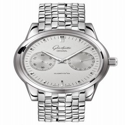 Glashutte Original Senator Hand Date Stainless Steel / Silver / Bracelet 1-39-58-02-02-14