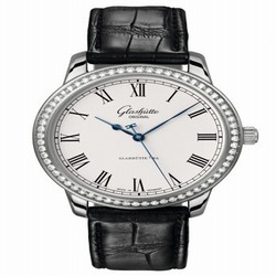 Glashutte Original Senator Automatic White Gold / Diamond / Silver / Alligator / Pin 1-39-59-01-12-04