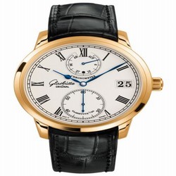 Glashutte Original Senator Chronometer Rose Gold / Silver / Alligator / Folding 1-58-01-01-01-04