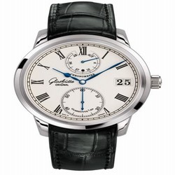 Glashutte Original Senator Chronometer White Gold / Silver / Alligator / Folding 1-58-01-01-04-50