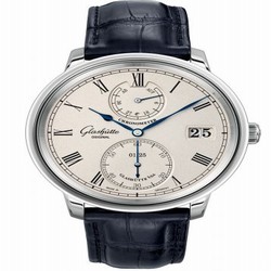 Glashutte Original Senator Chronometer White Gold / Silver / Alligator / Folding 1-58-03-01-04-30