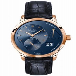 Glashutte Original PanoReserve Red Gold / Blue / Alligator / Folding 1-65-01-04-15-50