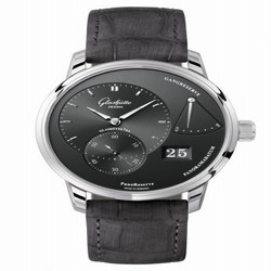 Glashutte Original PanoReserve Stainless Steel / Grey / Alligator / Folding 1-65-01-23-12-50