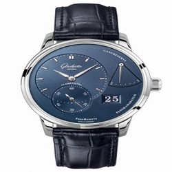 Glashutte Original PanoReserve Stainless Steel / Blue / Alligator / Pin 1-65-01-26-12-01