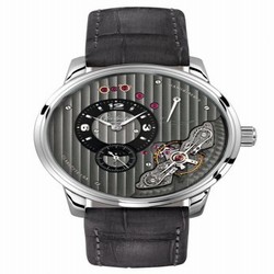 Glashutte Original PanoInverse Stainless Steel / Black / Alligator / Folding 1-66-06-04-22-05
