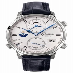Glashutte Original Senator Cosmopolite White Gold / Silver / Alligator / Pin 1-89-02-01-04-01