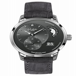 Glashutte Original PanoMatic Lunar Stainless Steel / Grey / Alligator / Folding 1-90-02-43-32-50