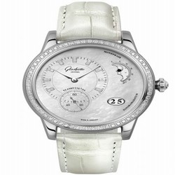 Glashutte Original PanoMatic Luna Stainless Steel / Diamond / MOP / Alligator / Pin 1-90-12-01-12-01