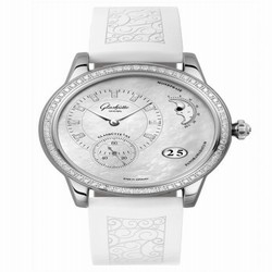 Glashutte Original PanoMatic Luna Stainless Steel / Diamond / MOP / Rubber / Pin 1-90-12-01-12-04