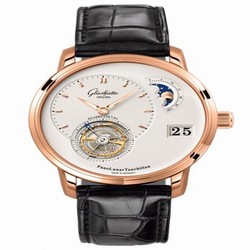 Glashutte Original PanoLunar Tourbillon Red Gold / Silver / Alligator / Folding 1-93-02-05-05-04