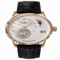 Glashutte Original PanoLunar Tourbillon Red Gold / Baguette / Silver / Alligator / Folding 1-93-02-05-50-30