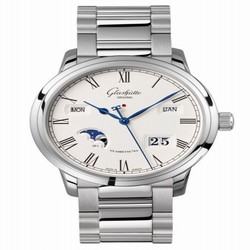 Glashutte Original Senator Perpetual Calendar Stainless Steel / Silver/ Bracelet 100-02-22-12-14