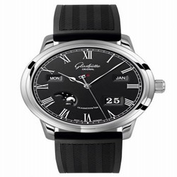 Glashutte Original Senator Perpetual Calendar Stainless Steel Black / Rubber / Pin 100-02-25-12-06