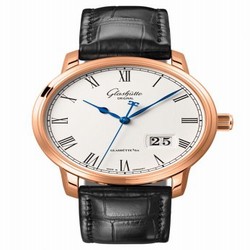 Glashutte Original Senator Panorama Date Red Gold / Silver / Alligator / Folding 100-03-32-45-04