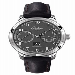 Glashutte Original Senator Observer Stainless Steel / Grey / Calf / Pin 100-14-02-02-07