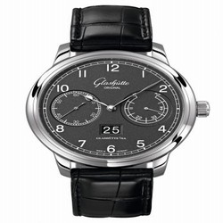 Glashutte Original Senator Observer Stainless Steel / Grey / Alligator / Folding 100-14-02-02-50