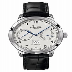 Glashutte Original Senator Observer Stainless Steel / Silver / Alligator / Pin 100-14-05-02-01