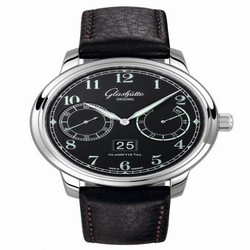 Glashutte Original Senator Observer Stainless Steel / Black / Calf / Pin 100-14-07-02-07