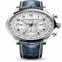 Baume & Mercier Capeland Chronograph 44 Silver / Alligator 10063